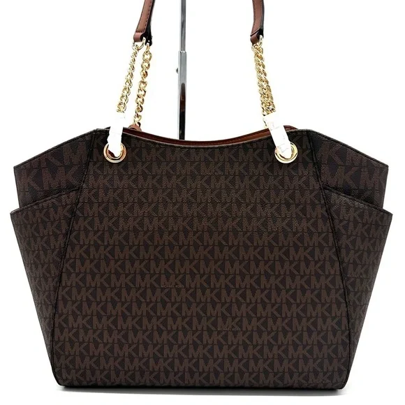 Michael Kors Large Jet Set Travel Chain Shoulder Bag & Continental Wallet Brown - Picture 7 of 12